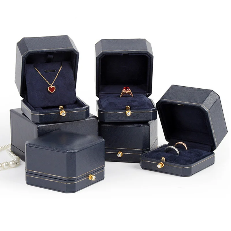 

Европейская восьмиугольная шкатулка для ювелирных изделий, органайзер для хранения колец, ожерелий, браслетов, серег, упаковка для ювелирных изделий, Подарочная коробка, реквизит для демонстрации