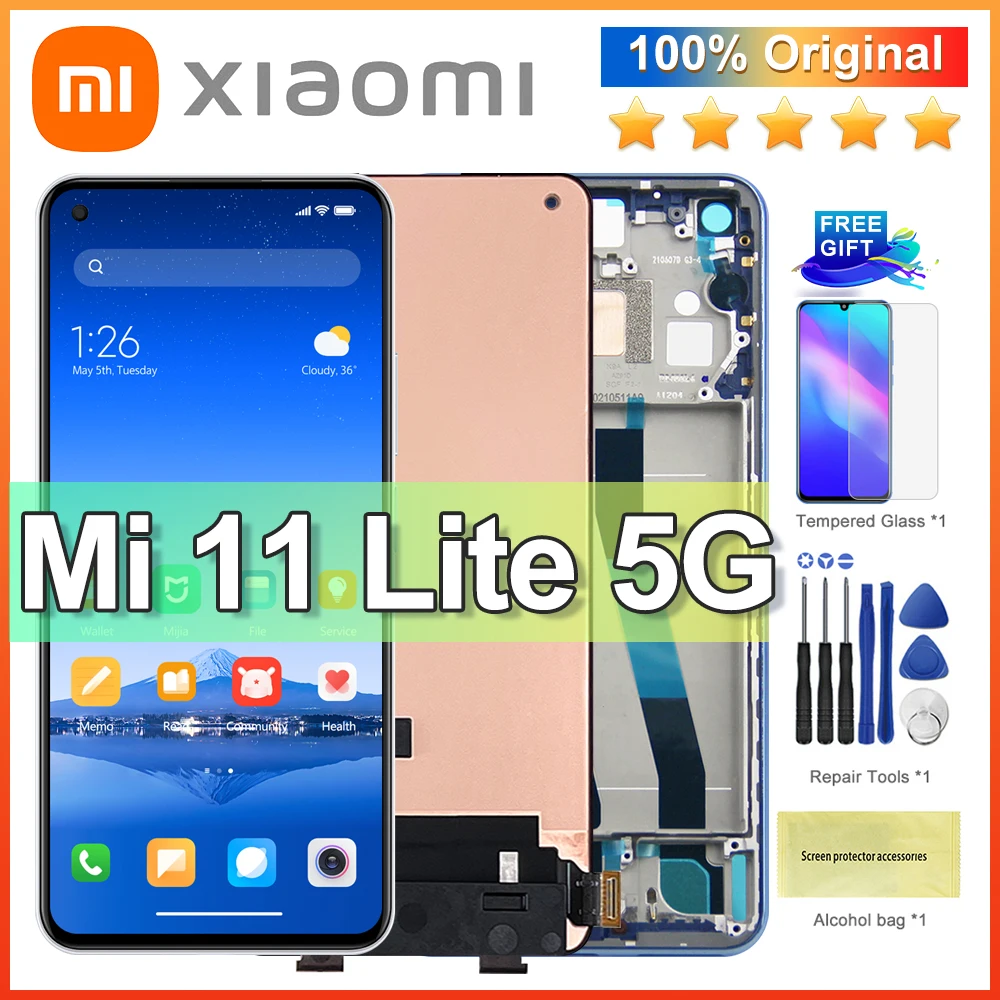 100% Оригинальный 6,55 "дисплей для Xiaomi Mi 11 Lite, ЖК-дисплей с сенсорным экраном и дигитайзером для Xiaomi Mi11 Lite, детали для ремонта дисплея 
100% Оригинальный 6,55 "дисплей для Xiaomi Mi 11 Lite, ЖК-дисплей с сенсорным экраном и дигитайзером для Xiaomi Mi11 Lite, детали для ремонта дисплея