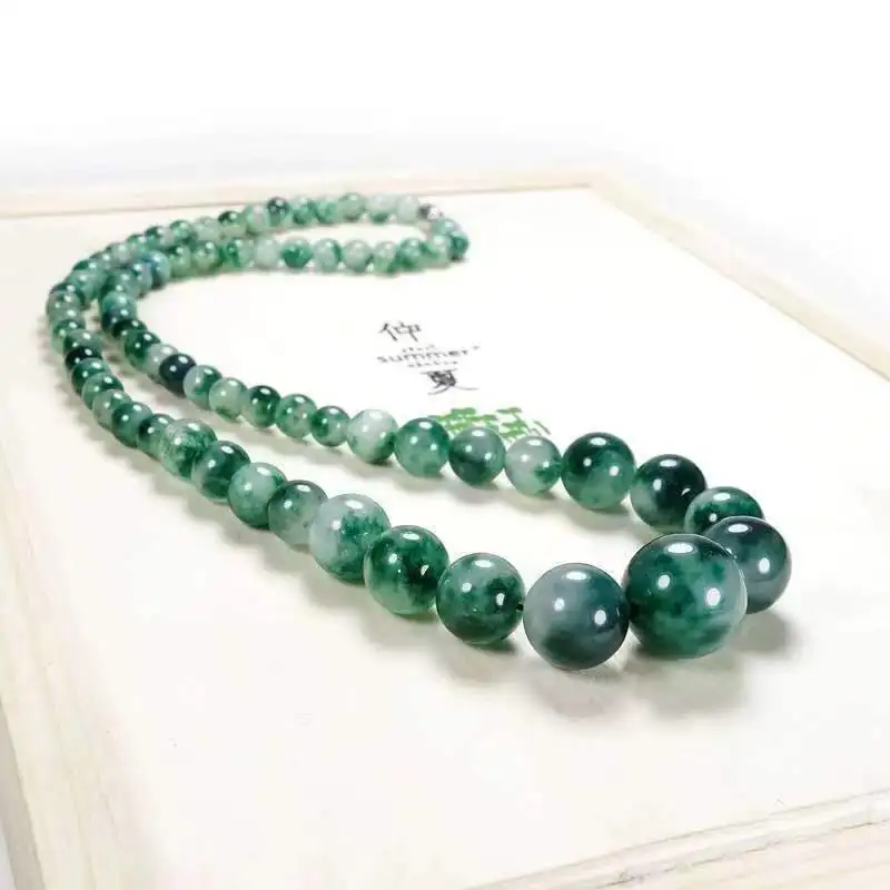 Chinese style natural material jade necklace floating flowers emerald jade gift for mom
Chinese style natural material jade necklace floating flowers emerald jade gift for mom