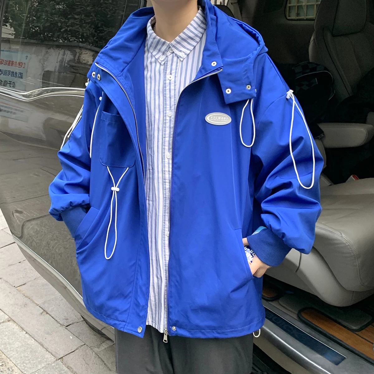 Blue Hooded Cargo Jackets for Men Spring Fashion Trends Streetwear Teenage Plus Size Windbreaker Coats Man Loose Casual Clothing
Blue Hooded Cargo Jackets for Men Spring Fashion Trends Streetwear Teenage Plus Size Windbreaker Coats Man Loose Casual Clothing