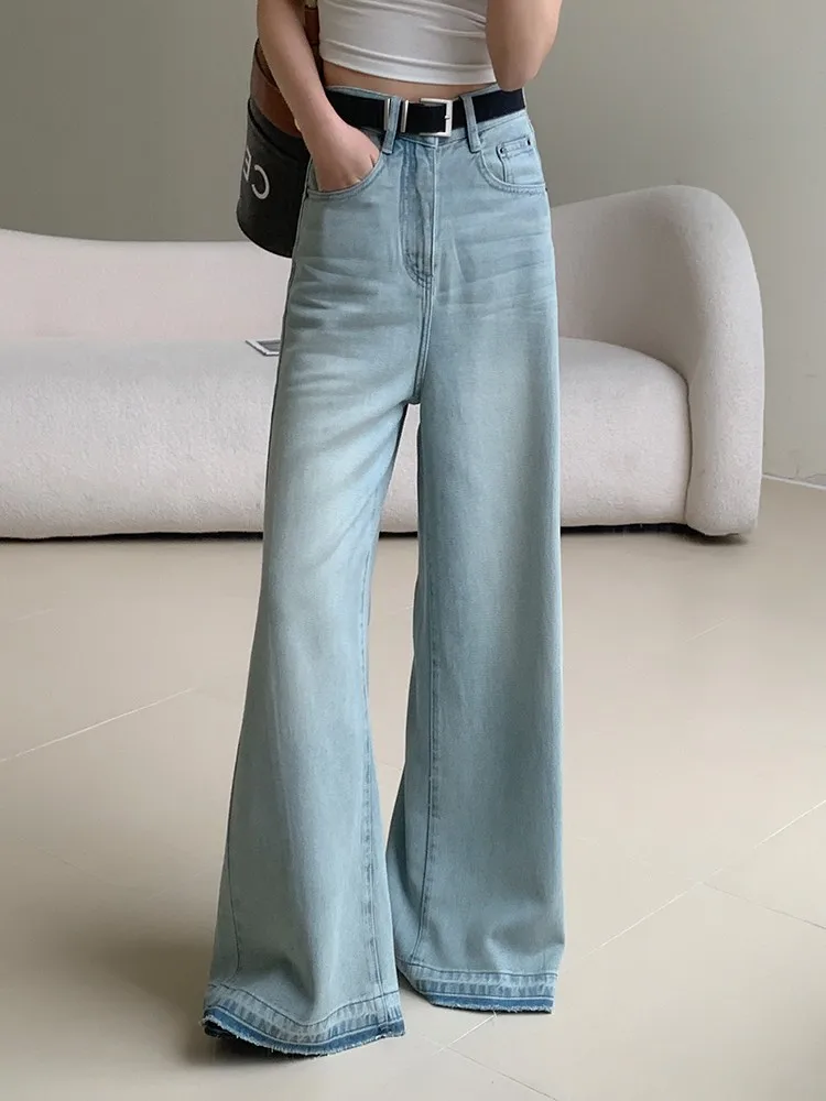 

Новинка от ZHISILAO, женские классические винтажные повседневные синие джинсовые брюки в полную длину, уличная одежда 2023