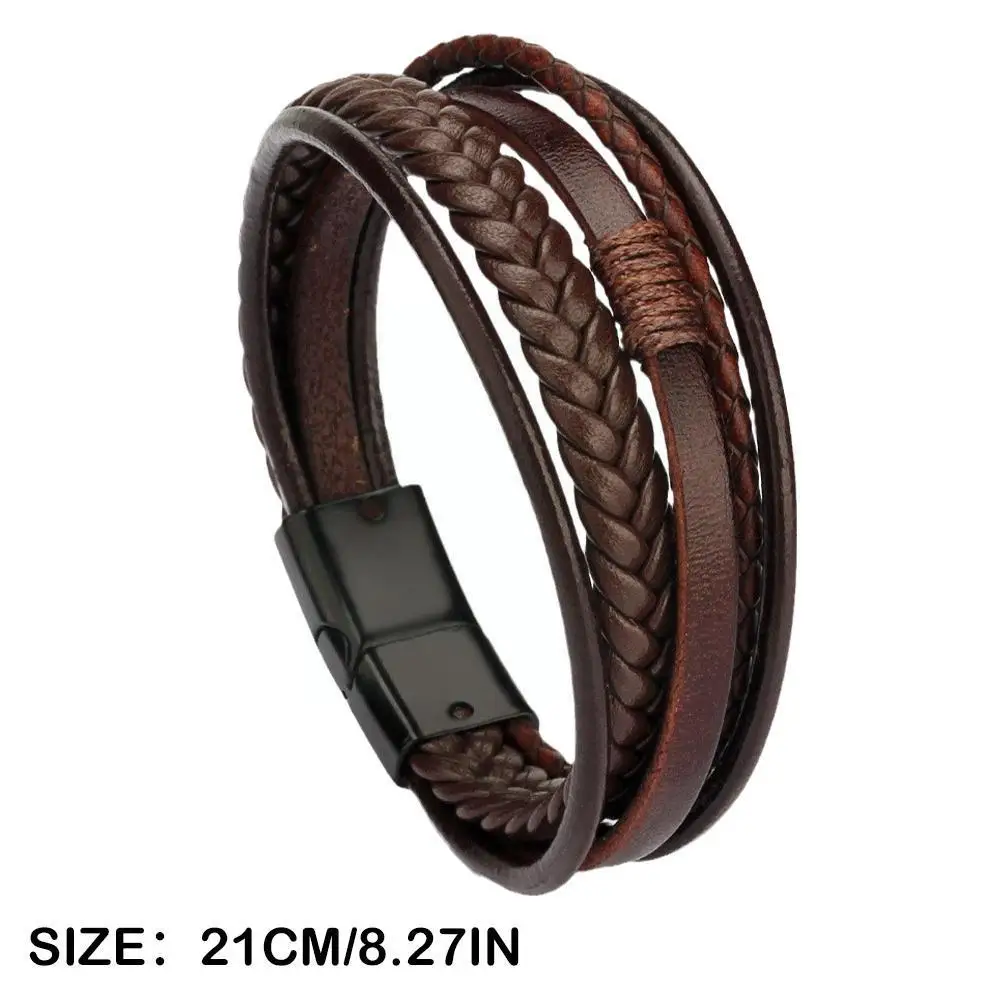 Hot Sell Men Classice Multilayer Leather Bracelet Magnetic-clasp Braided Multi Cowhide Layer Wrap Bangles G7a4
Hot Sell Men Classice Multilayer Leather Bracelet Magnetic-clasp Braided Multi Cowhide Layer Wrap Bangles G7a4
