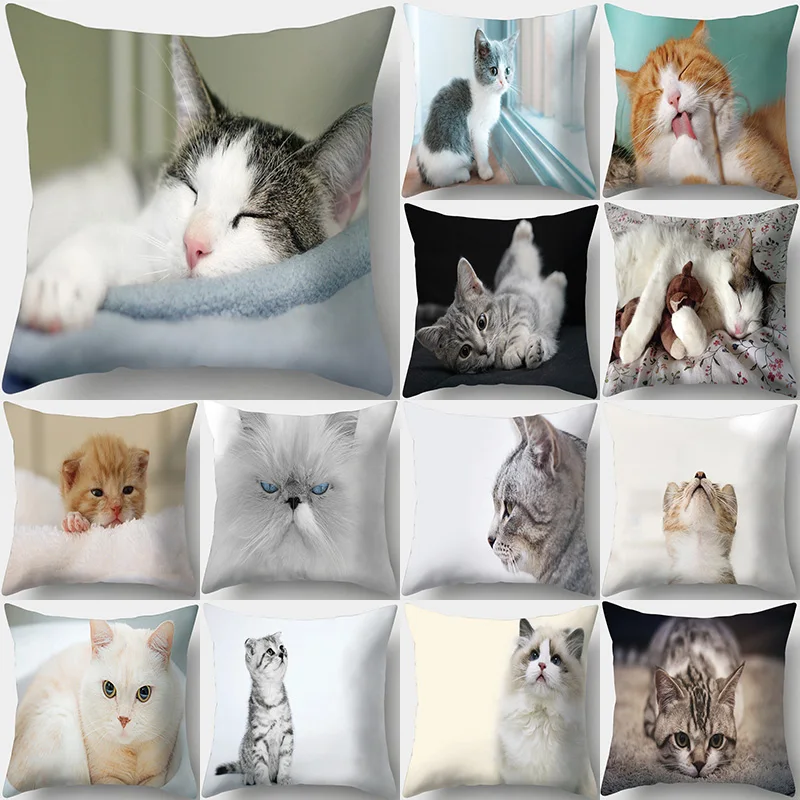 Cute cat print decorative pillows pillowcase polyester throw pillow sofa living room decoration pillowcase 40956
Cute cat print decorative pillows pillowcase polyester throw pillow sofa living room decoration pillowcase 40956