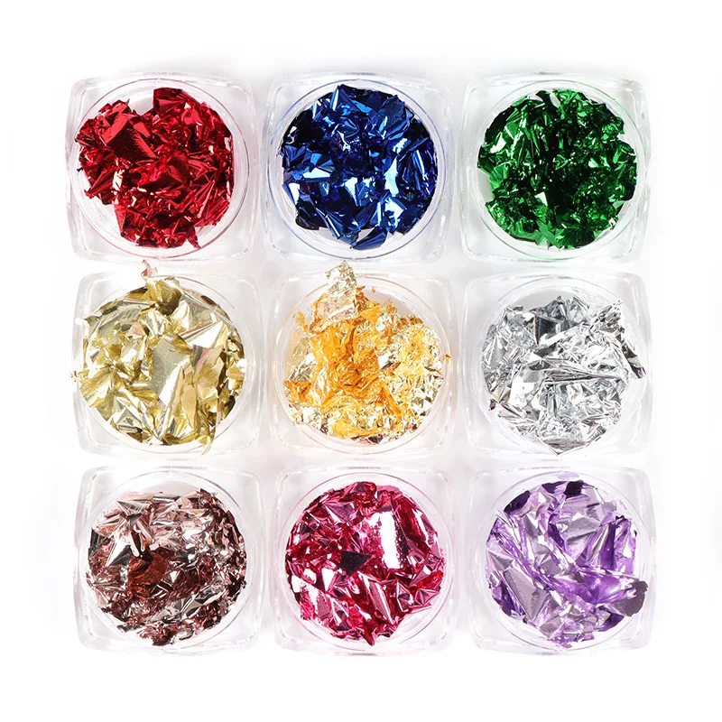 Gold Silver Aluminum Nail Foil Glitter Sequins Nails Art Irregular Flakes Polish Manicure Design Stickers Decorative Accessories
Gold Silver Aluminum Nail Foil Glitter Sequins Nails Art Irregular Flakes Polish Manicure Design Stickers Decorative Accessories