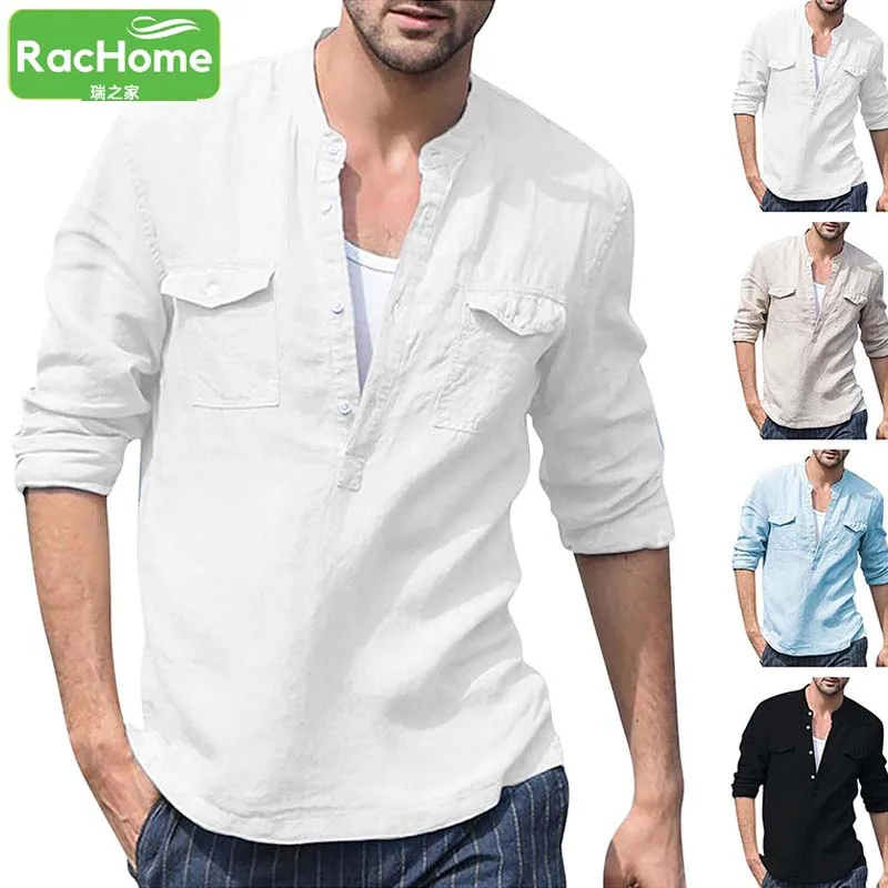 M-2xl Men'S Solid White Shirts Cotton Linen Men Shirt Long Sleeve Summer Style Hawaiian Shirts Sexy Men Stand Collar Shirts
M-2xl Men'S Solid White Shirts Cotton Linen Men Shirt Long Sleeve Summer Style Hawaiian Shirts Sexy Men Stand Collar Shirts