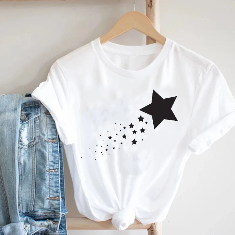 Women T Shirt Simple Ladies Cartoon Fashion Girl Summer Clothing Kawaii Star Print Tee Top Women Tshirt Female Graphic T-shirts
Women T Shirt Simple Ladies Cartoon Fashion Girl Summer Clothing Kawaii Star Print Tee Top Women Tshirt Female Graphic T-shirts