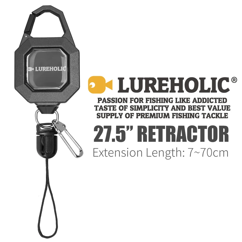 Ретрактор Lureholic 27 5 дюйма с блокировкой длина удлинения: 7 ~ 70 см быстрый крючок для
