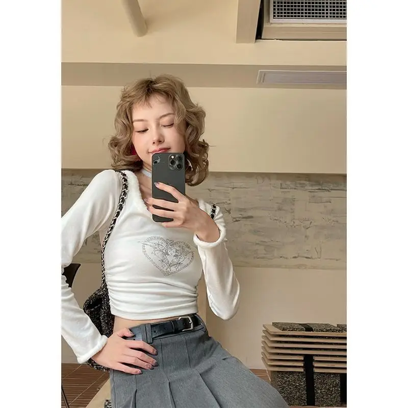 Deeptown Harajuku Kawaii White T-shirts Women Japanese Y2k Girl Fairycore Cute Angel Print Crop Tops Aesthetic Tees 2000s E-girl
Deeptown Harajuku Kawaii White T-shirts Women Japanese Y2k Girl Fairycore Cute Angel Print Crop Tops Aesthetic Tees 2000s E-girl