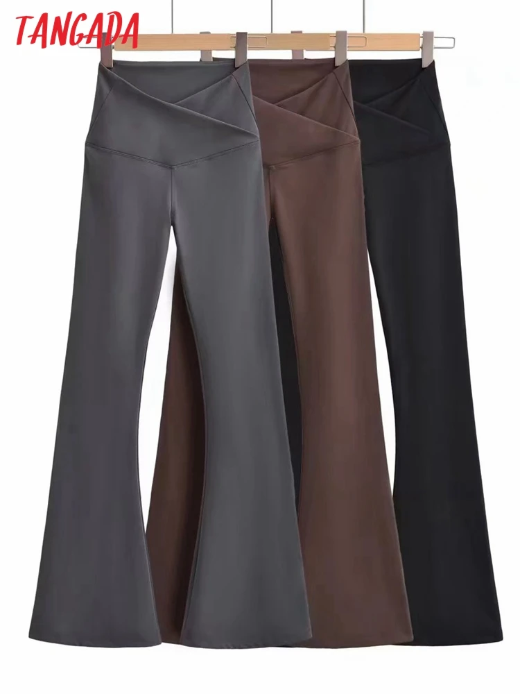 Tangada New Arrival Women Solid Flare Pants Strethy Waist Pants Trousers Female 4P73
Tangada New Arrival Women Solid Flare Pants Strethy Waist Pants Trousers Female 4P73