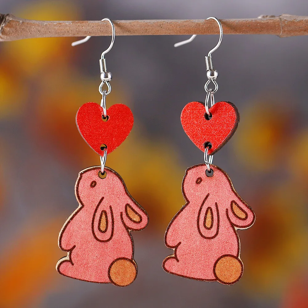 New Easter Love Colorful Rabbit Earrings Rabbit Glasses Girl Earrings Leopard Rabbit Double-sided Wood Earrings Wholesale
New Easter Love Colorful Rabbit Earrings Rabbit Glasses Girl Earrings Leopard Rabbit Double-sided Wood Earrings Wholesale