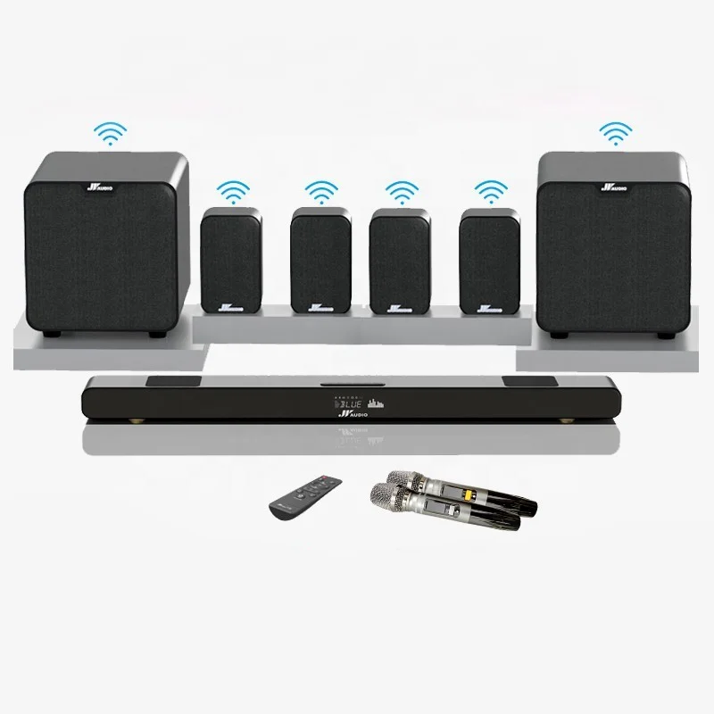Home Theater System 7.2 Surround Sound Wireless Soundbar with Wireless Subwoofer and Remote Control
Home Theater System 7.2 Surround Sound Wireless Soundbar with Wireless Subwoofer and Remote Control
