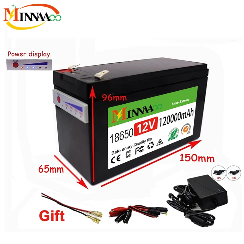 NEW Sprayers 12V 120Ah Built-In High Current 30A BMS 18650 Lithium Battery Pack For Electric Vehicle Batterie 12.6V Charger
NEW Sprayers 12V 120Ah Built-In High Current 30A BMS 18650 Lithium Battery Pack For Electric Vehicle Batterie 12.6V Charger