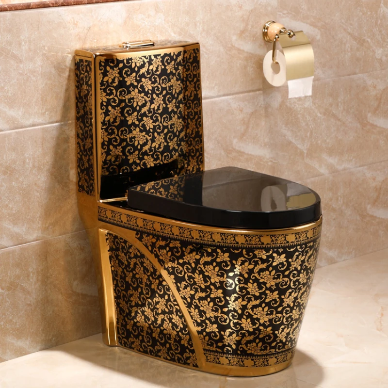 Art Golden Siphon Flush Toilet Deodorant Toilet Spray One-Piece Household Color Ceramics Sanitary Wares 
Art Golden Siphon Flush Toilet Deodorant Toilet Spray One-Piece Household Color Ceramics Sanitary Wares