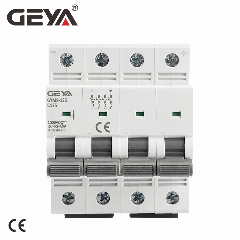 GEYA DC MCB 4P 1000V 80A 100A 125A Mini Circuit Breaker DC MCB for Solar PV system Din Rail Breaker 6KA
GEYA DC MCB 4P 1000V 80A 100A 125A Mini Circuit Breaker DC MCB for Solar PV system Din Rail Breaker 6KA