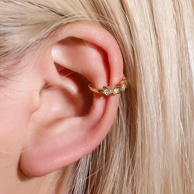 European and American Earrings Sweet Diamond Pentagram No Pierced Ear Clip Earrings Simple Personality Jewelry Wholesale
European and American Earrings Sweet Diamond Pentagram No Pierced Ear Clip Earrings Simple Personality Jewelry Wholesale