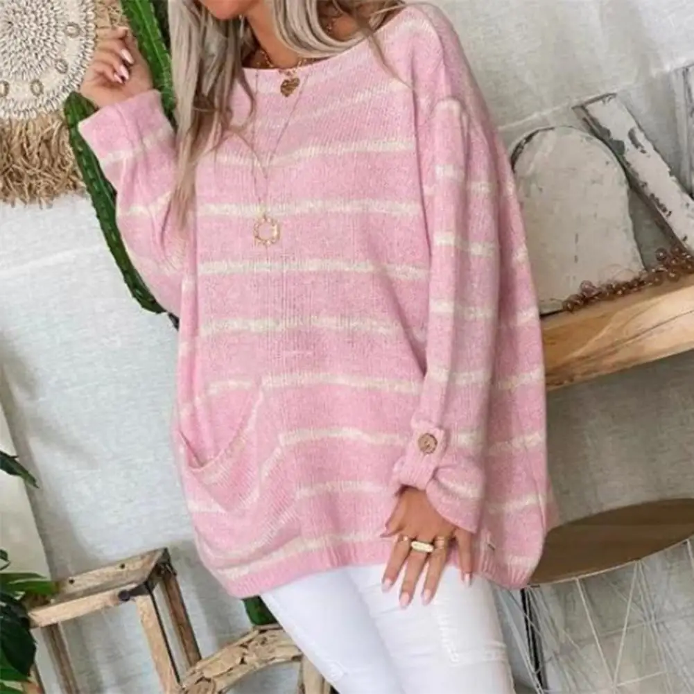 Striped Sweater O-Neck Women Sweater Big Pocket Cuffs Pullover Sweater Lady Sweater Top Autumn Winter Oversized Knitting Sweater
Striped Sweater O-Neck Women Sweater Big Pocket Cuffs Pullover Sweater Lady Sweater Top Autumn Winter Oversized Knitting Sweater