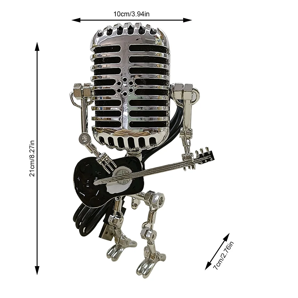 Microphone Robot Desk Lamp with Guitar Metal Iron Art Desktop Light Home Bedroom Lighting Decor Red
Microphone Robot Desk Lamp with Guitar Metal Iron Art Desktop Light Home Bedroom Lighting Decor Red
