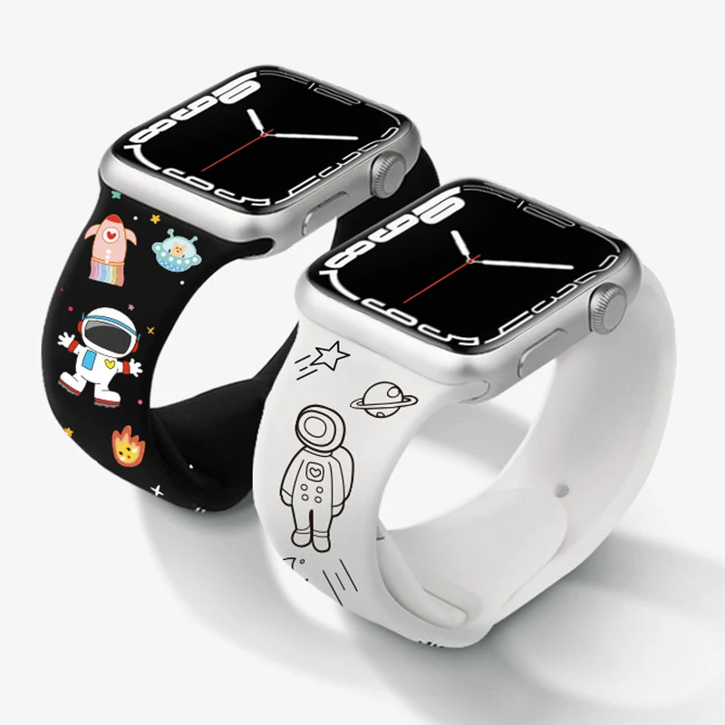 Силиконовый ремешок с принтом для Apple Watch band 44 мм 40 мм 45 мм 41 мм 38 мм 42 мм, браслет для Apple Watch 7 6 SE 5 4 3
Силиконовый ремешок с принтом для Apple Watch band 44 мм 40 мм 45 мм 41 мм 38 мм 42 мм, браслет для Apple Watch 7 6 SE 5 4 3