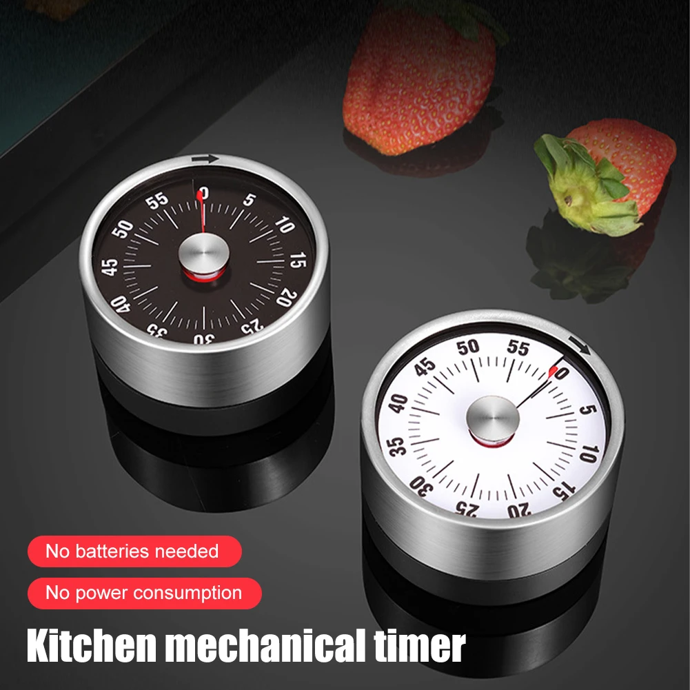 

Magnetic Stainless Steel Alarm Clock Home Kitchen Gadgets Utensils Timer 60 Minutes Mechanical Clock Reminder Cooking Coffee