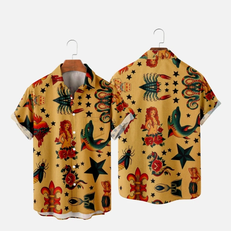 Men's Hawaiian T-Shirt For Women Mermaid Pattern 3D Printed Y2K Hombre Fashion Shirt Casual Beach Oversized Clothes 6
Men's Hawaiian T-Shirt For Women Mermaid Pattern 3D Printed Y2K Hombre Fashion Shirt Casual Beach Oversized Clothes 6