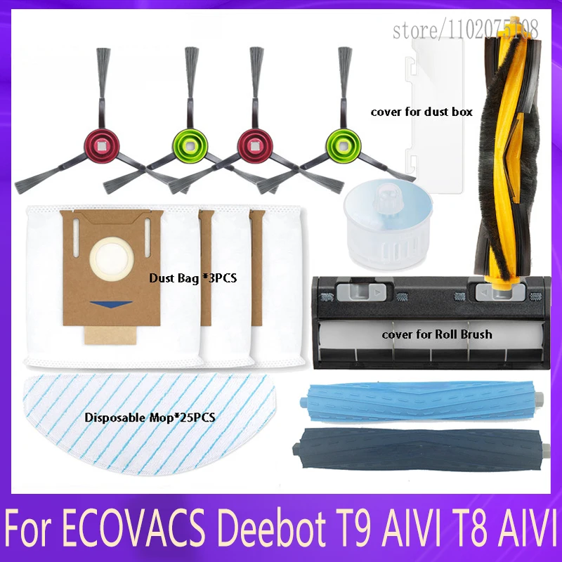For ECOVACS Deebot T9 AIVI T8 AIVI N8 Pro Series Robot Vacuum Cleaner Side Brush Main Brush Dust Box Filter Accessories Parts
For ECOVACS Deebot T9 AIVI T8 AIVI N8 Pro Series Robot Vacuum Cleaner Side Brush Main Brush Dust Box Filter Accessories Parts