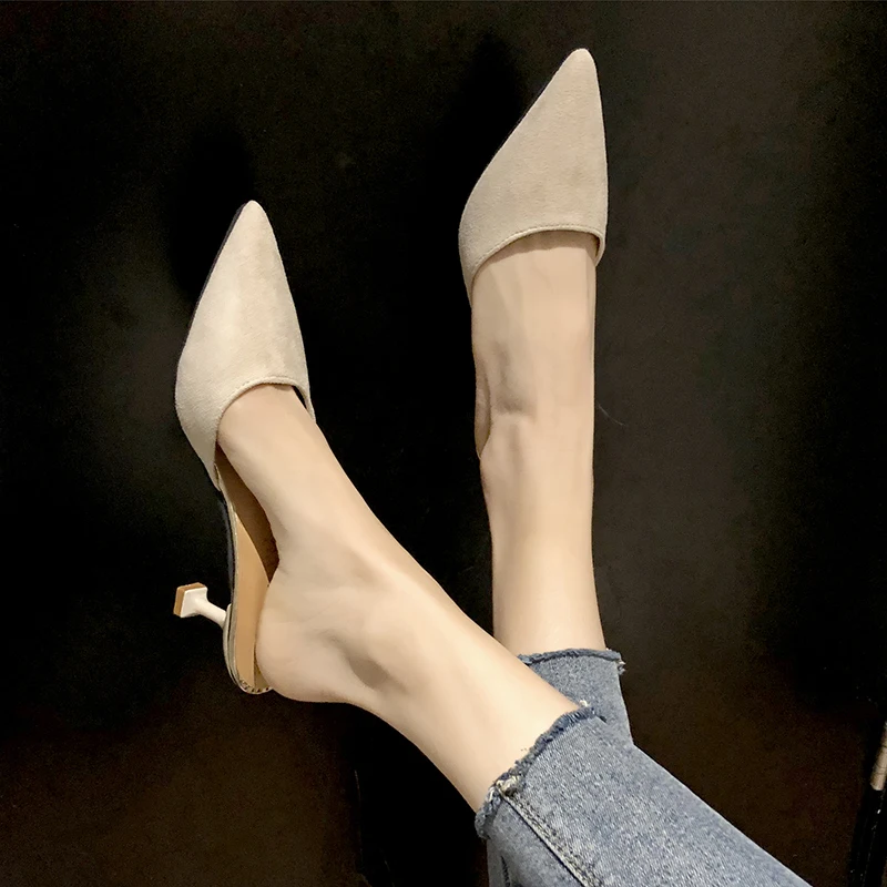 Shallow Slippers Casual Med Shoes Flock Slides Thin Heels Heeled Mules Cover Toe Slipers Women Luxury Soft High Summer Pointed
Shallow Slippers Casual Med Shoes Flock Slides Thin Heels Heeled Mules Cover Toe Slipers Women Luxury Soft High Summer Pointed