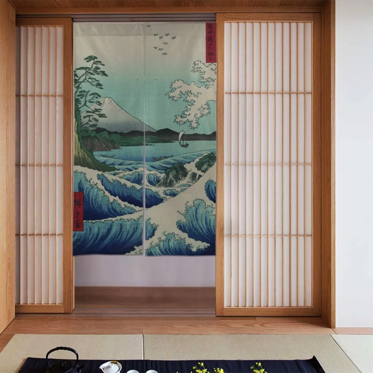 Ukiyo-e Japanese Door Curtains Mount Fuji and the Sea Partition Curtain Cotton Linen Curtain Panels for Doorway Shower Ornament
Ukiyo-e Japanese Door Curtains Mount Fuji and the Sea Partition Curtain Cotton Linen Curtain Panels for Doorway Shower Ornament