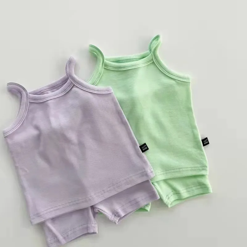 2022 spring and summer children's home clothes pajamas set baby children's sling home clothes
2022 spring and summer children's home clothes pajamas set baby children's sling home clothes