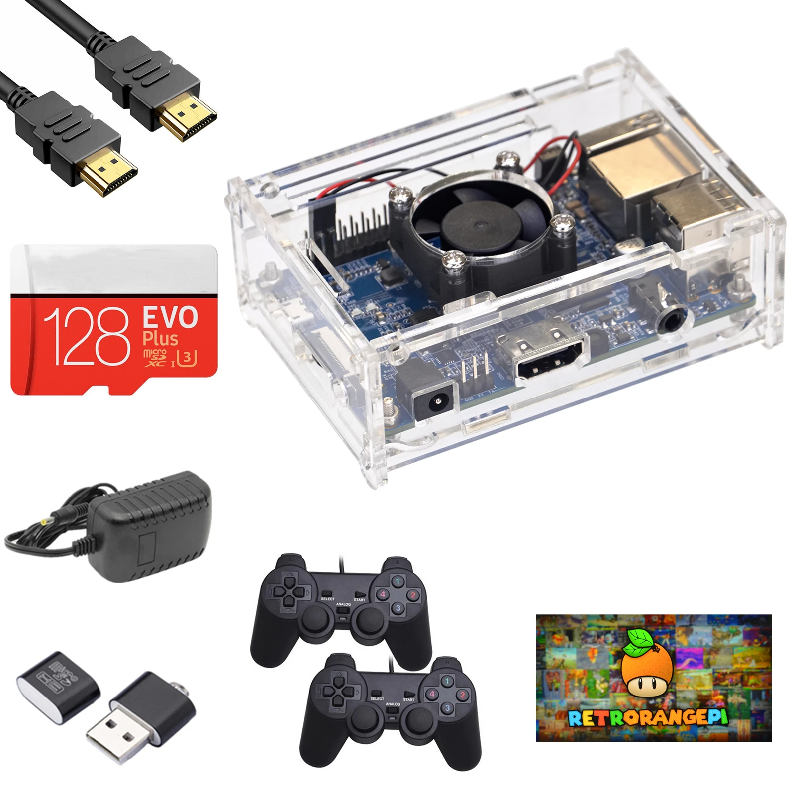 128GB RETRORANGEPI Game Station Arcade DESKTOP MINI PC HDMI w/ 17000+ Games RETRO PIE SYSTEM ARCADE FULL KIT 1G Ram
128GB RETRORANGEPI Game Station Arcade DESKTOP MINI PC HDMI w/ 17000+ Games RETRO PIE SYSTEM ARCADE FULL KIT 1G Ram