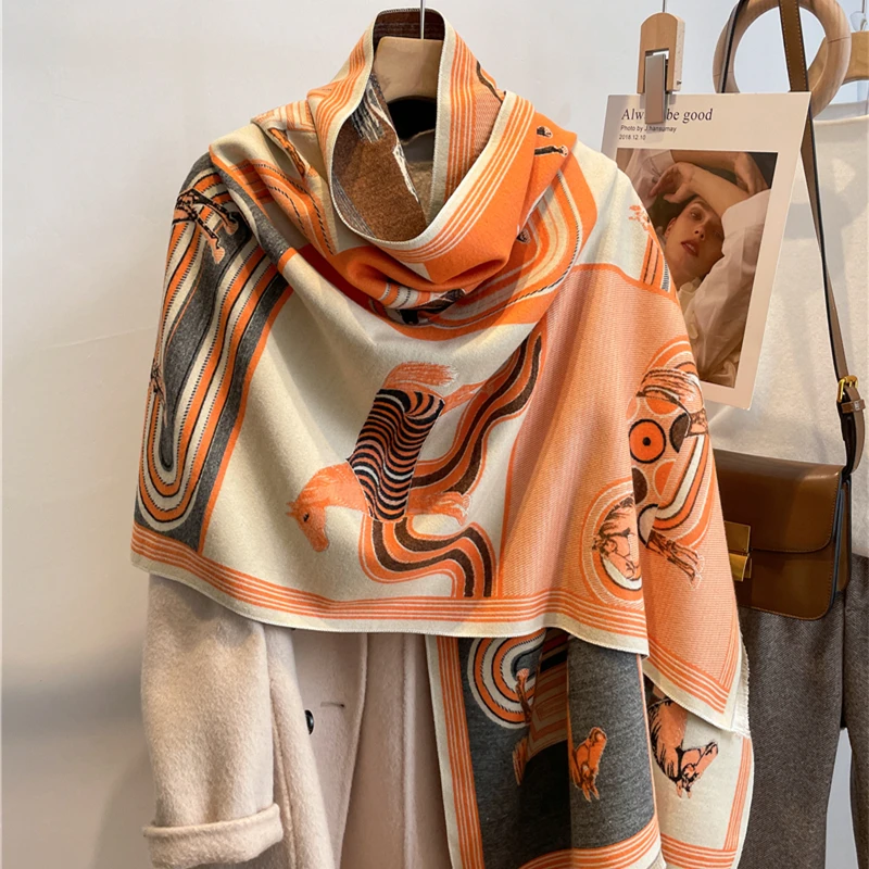 Luxury Neckerchief Female Horse Print Thick Blanket Cashmere Scarf Women Imitation Winter Shawl Wrap Pashmina Echarpe Bufanda
Luxury Neckerchief Female Horse Print Thick Blanket Cashmere Scarf Women Imitation Winter Shawl Wrap Pashmina Echarpe Bufanda