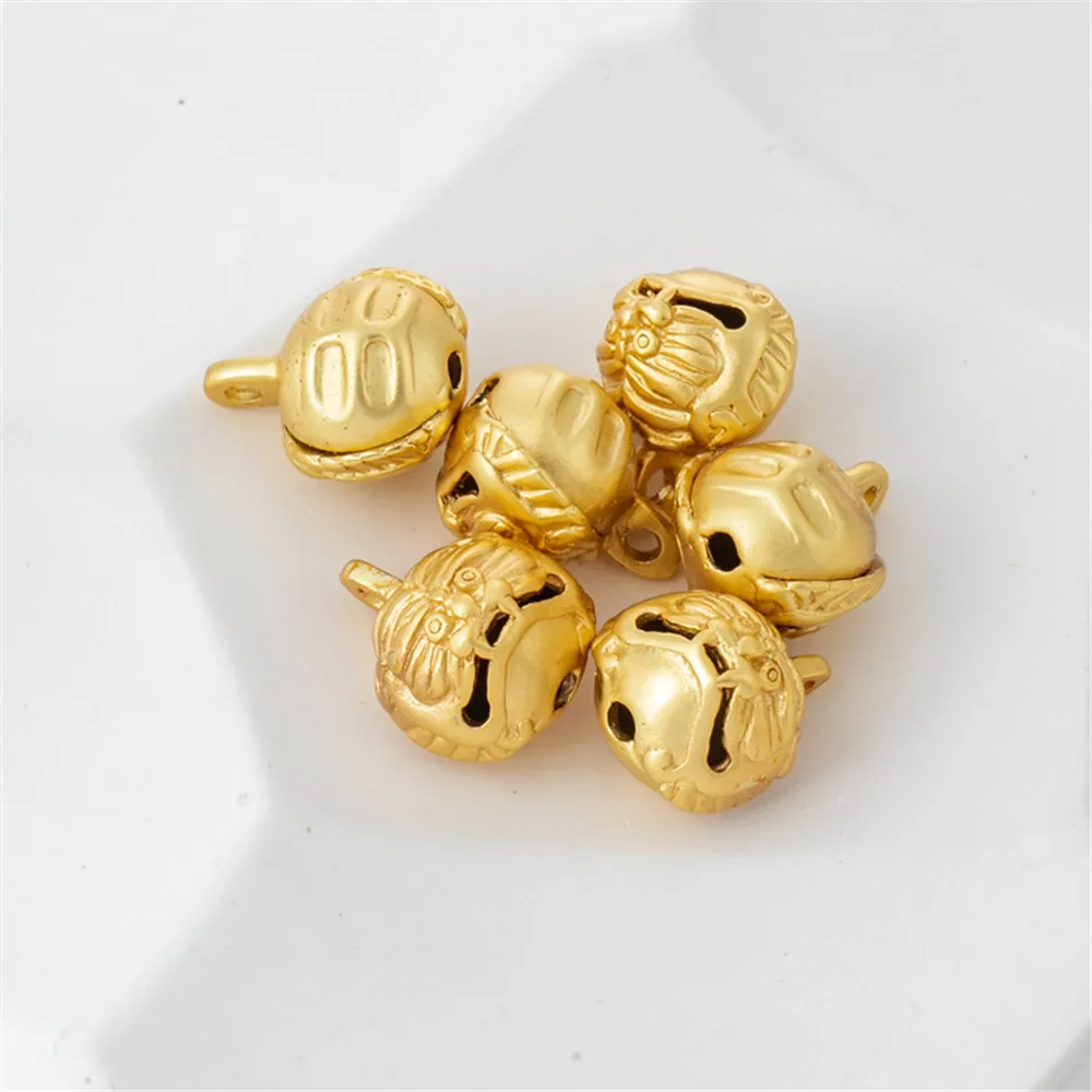18K dumb gold leopard head pattern round small hanging bell 12mm pendant diy bracelet necklace handicraft accessories
18K dumb gold leopard head pattern round small hanging bell 12mm pendant diy bracelet necklace handicraft accessories