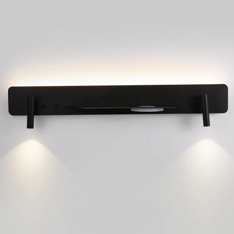 Bedside Wall Lamp In Bedroom, Strip, Simple, With Spotlights, Storage Rack, Mobile Phone, Wireless Charging, Background Wall De
Bedside Wall Lamp In Bedroom, Strip, Simple, With Spotlights, Storage Rack, Mobile Phone, Wireless Charging, Background Wall De