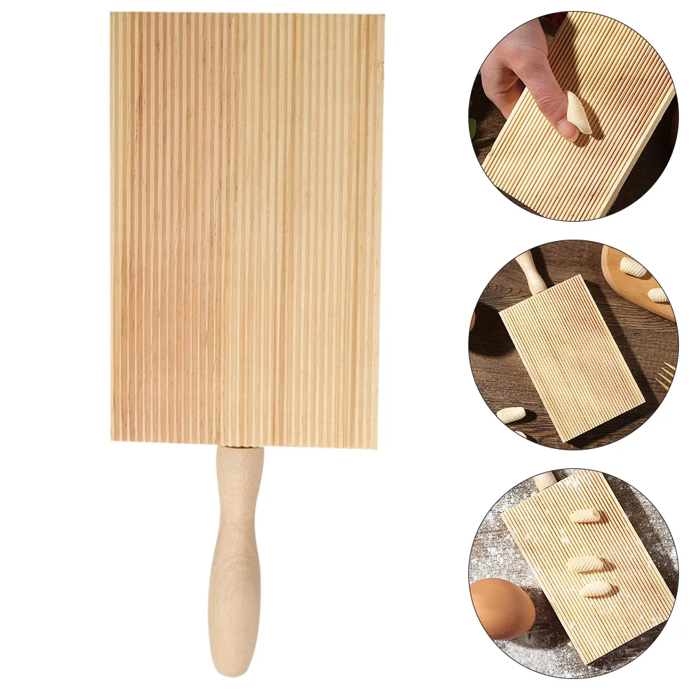 

Household Garganelli Board Non-stick Wooden Pasta Gnocchi Board Gnocchi Roller Noodles Wooden Butter Table And Popsicles