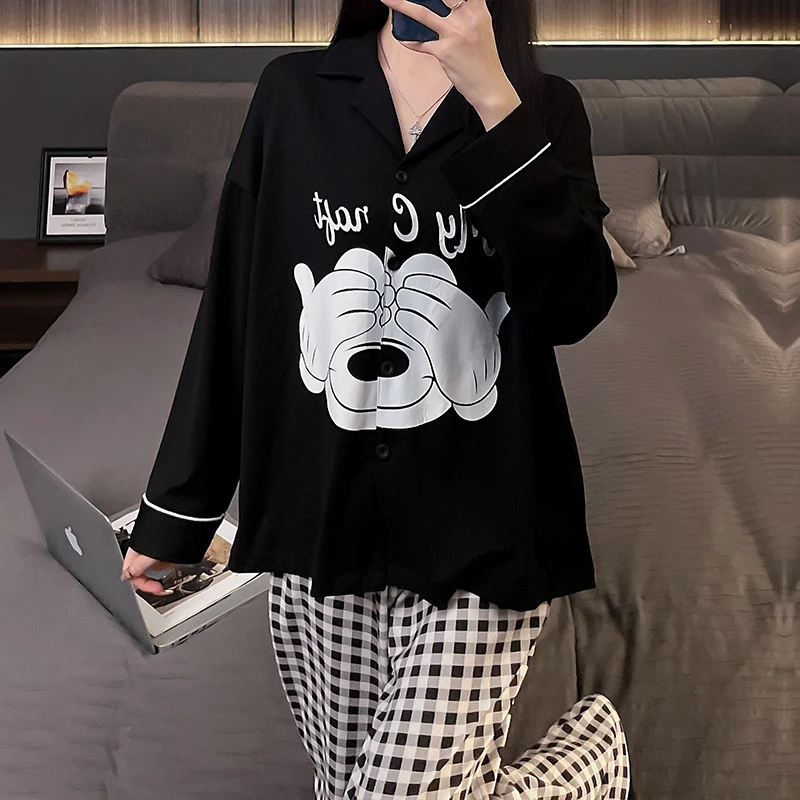 Disney Mickey 2 pieces Pyjamas Set Women 2022 Cotton Long Sleeve Top and Pants Pajamas Sets Ladies Sleepwear Cute Sleep Tops
Disney Mickey 2 pieces Pyjamas Set Women 2022 Cotton Long Sleeve Top and Pants Pajamas Sets Ladies Sleepwear Cute Sleep Tops
