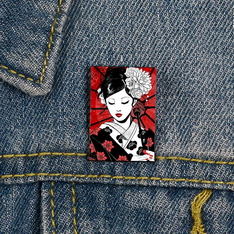 Fashion Geisha Japan Pin Custom Printed Funny vintage Brooches Shirt Lapel teacher Bag Cute Badge Cartoon pins for Lover Girl
Fashion Geisha Japan Pin Custom Printed Funny vintage Brooches Shirt Lapel teacher Bag Cute Badge Cartoon pins for Lover Girl