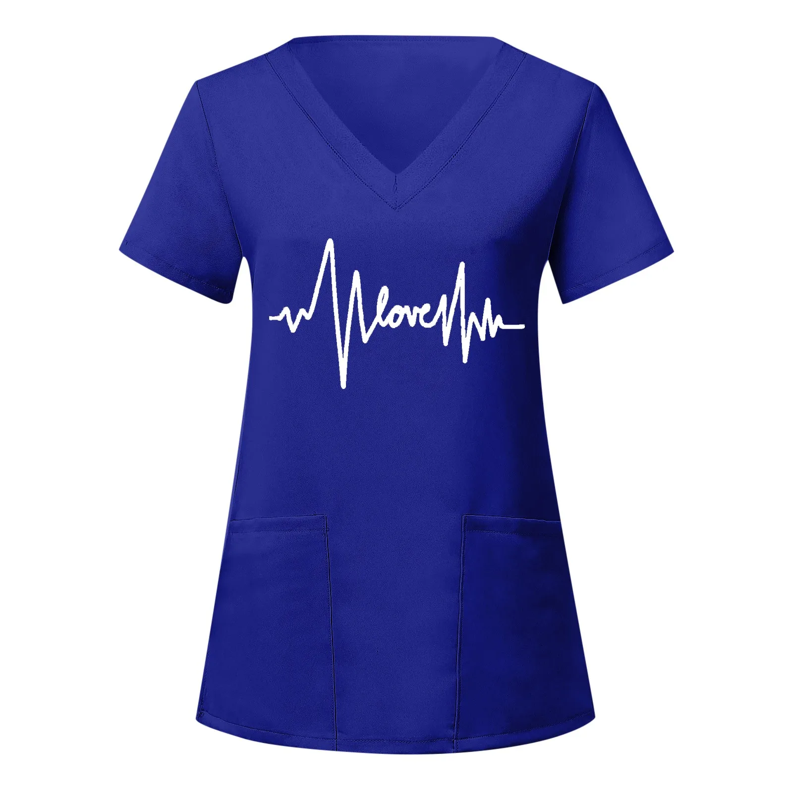 Womens Short Sleeve V Neck Heart Printed Top Nursed Working T Shirts Blouse With Pockets Shirt for Juniors Women Summer Top
Womens Short Sleeve V Neck Heart Printed Top Nursed Working T Shirts Blouse With Pockets Shirt for Juniors Women Summer Top