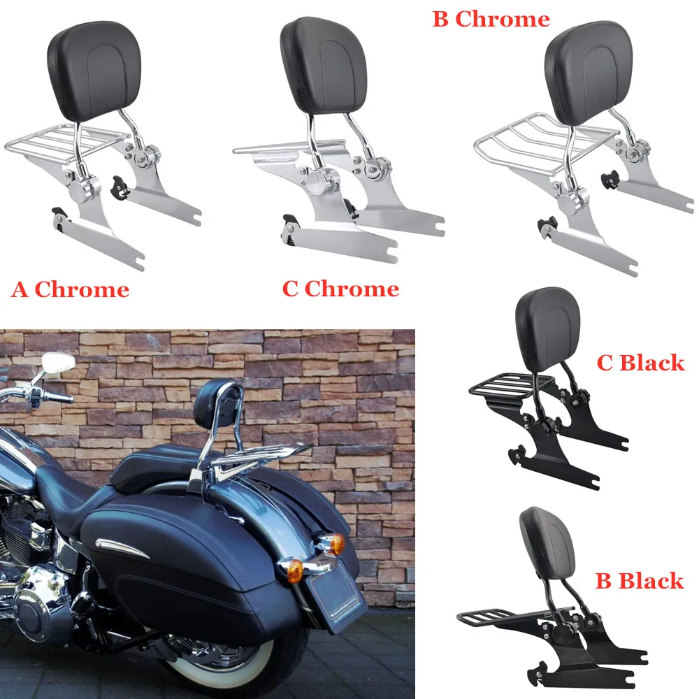 Motorcycle Adjustable Driver Passenger Backrest Sissy Bar with Luggage Rack For Harley Softail Deluxe FLSTN CVO EFI 2005-2015
Motorcycle Adjustable Driver Passenger Backrest Sissy Bar with Luggage Rack For Harley Softail Deluxe FLSTN CVO EFI 2005-2015