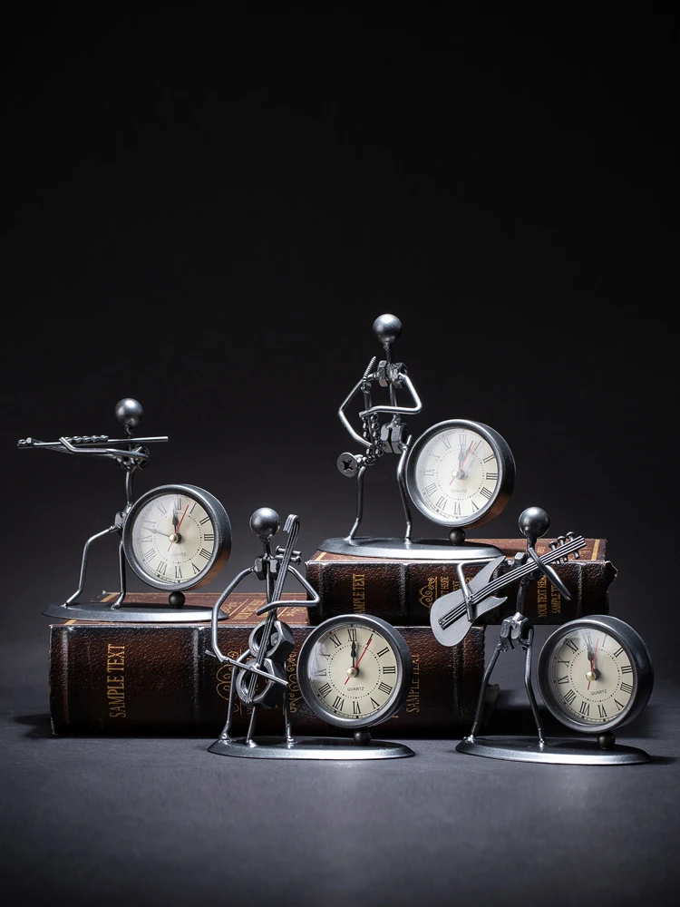 Table Clock Alarm Vintage Metal Black Novelty Band Ornaments Modern Bedside Clock Kids Simple Reveil Horloge Home Decoration E6
Table Clock Alarm Vintage Metal Black Novelty Band Ornaments Modern Bedside Clock Kids Simple Reveil Horloge Home Decoration E6