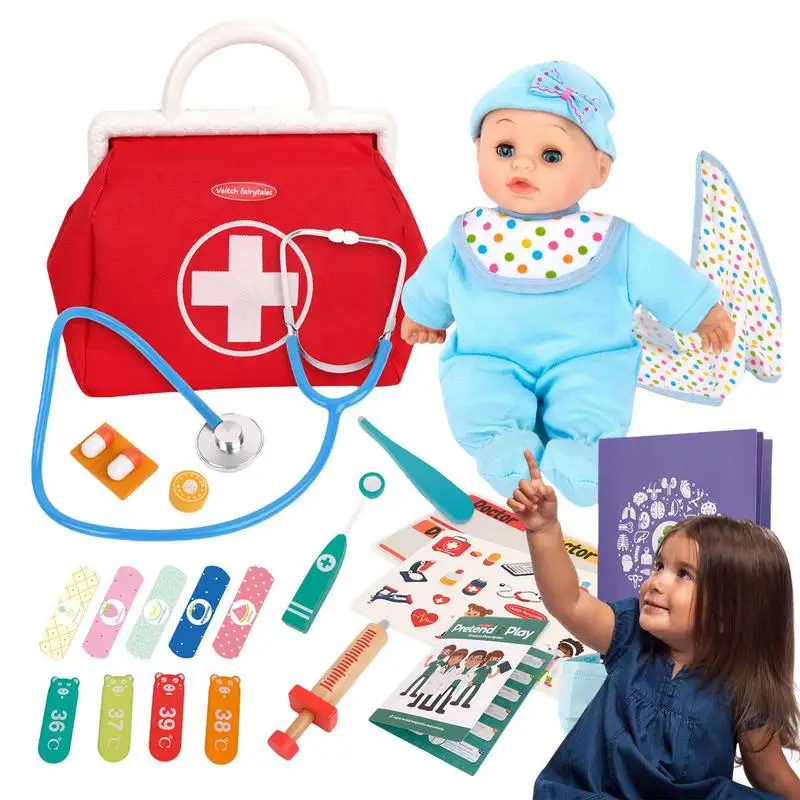 Girls Doctor Kit 23pcs Wood Child Doctor Kit Durable Doctor Toy Set Educational With Electronic Stethoscope For Parent-Child
Girls Doctor Kit 23pcs Wood Child Doctor Kit Durable Doctor Toy Set Educational With Electronic Stethoscope For Parent-Child