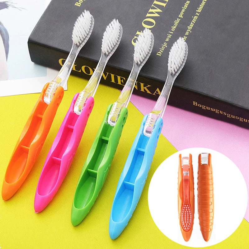 

Random Color Foldable Toothbrush Travel Camping Hiking Folding Tooth Brushes Hotel Disposable Teeth Outdoor Cleaning