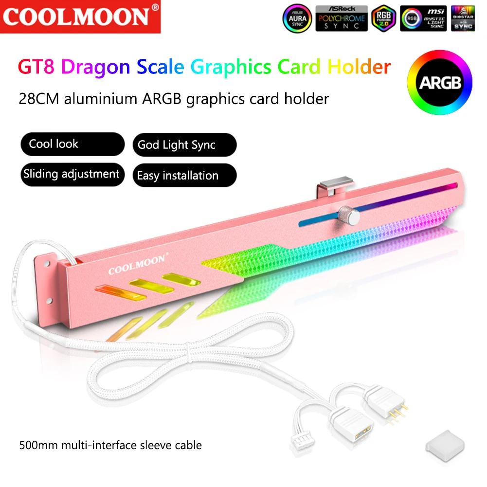 COOLMOON GT8 Graphics Card Bracket Multi-interface Horizontal Chassis Decoration GPU Support Holder Video Card Stand
COOLMOON GT8 Graphics Card Bracket Multi-interface Horizontal Chassis Decoration GPU Support Holder Video Card Stand