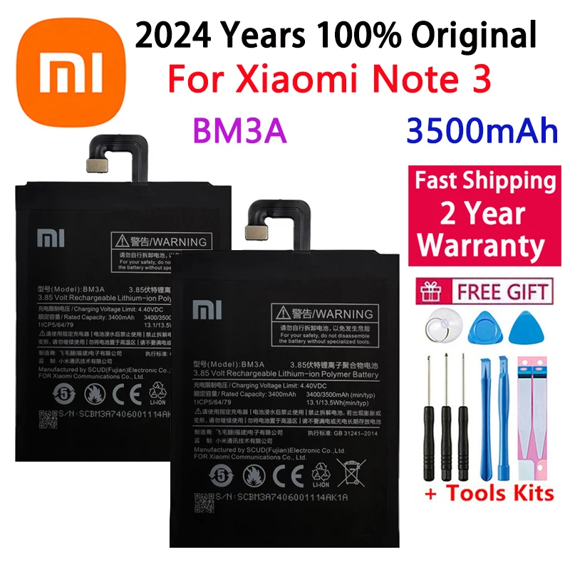 Оригинальный аккумулятор для телефона Xiao Mi BM3A Xiaomi Note 3 сменный 3500 мАч