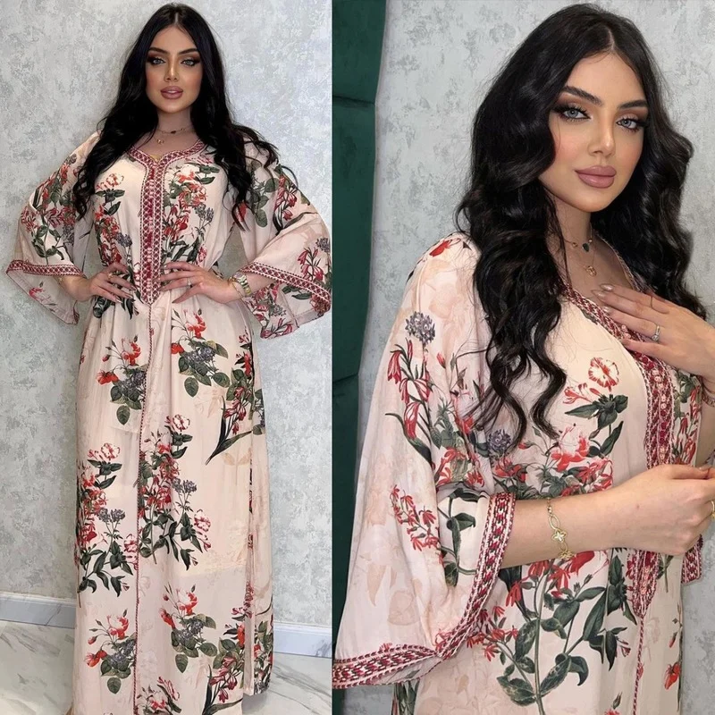 Muslim Dress Women Muslim Fashion European Clothing Spring and Summer Hijab Long Dresses Women with Sashes Islam Abaya African
Muslim Dress Women Muslim Fashion European Clothing Spring and Summer Hijab Long Dresses Women with Sashes Islam Abaya African