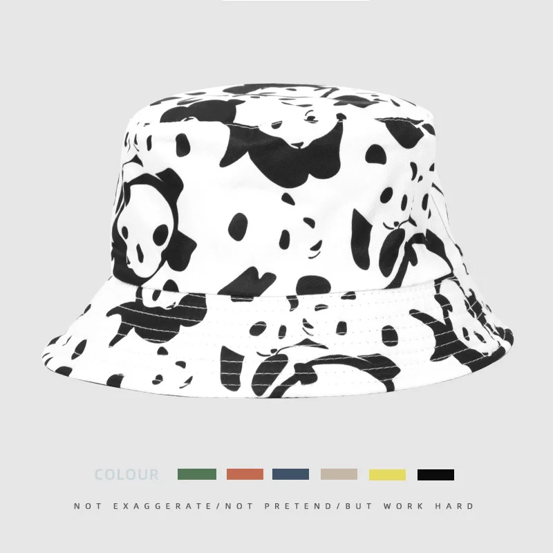 Korean Desigh Cartoon Panda Pattern Reversible Fisherman Female Outdoor Travel Sun Protection Frog Bucket Hat Women Bob
Korean Desigh Cartoon Panda Pattern Reversible Fisherman Female Outdoor Travel Sun Protection Frog Bucket Hat Women Bob