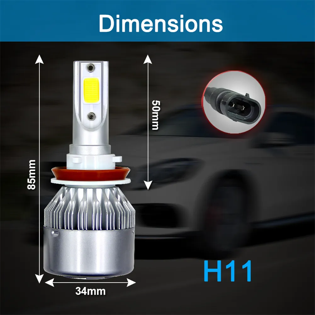 880 9004 9005 9006 9007 H1 H3 H4 H7 H11 H13 CSP LED Headlight Conversion Kit 28800LM 288W 6500K White High Low Beam Bulbs
880 9004 9005 9006 9007 H1 H3 H4 H7 H11 H13 CSP LED Headlight Conversion Kit 28800LM 288W 6500K White High Low Beam Bulbs