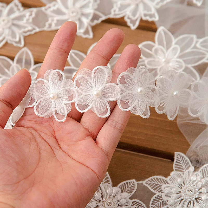 1 Yard Double Layer Lace Pearl Flower Trim Organza Embroidery Ribbon Decorative Appliques For Wedding Dress Kids Clothes Patches
1 Yard Double Layer Lace Pearl Flower Trim Organza Embroidery Ribbon Decorative Appliques For Wedding Dress Kids Clothes Patches