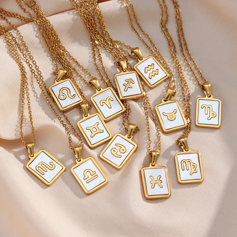 2022 New Arrival Shell Zodiac Pendant Necklaces Aesthetic 18K PVD Gold Plated Necklace Jewelry Friend Couple Gift
2022 New Arrival Shell Zodiac Pendant Necklaces Aesthetic 18K PVD Gold Plated Necklace Jewelry Friend Couple Gift