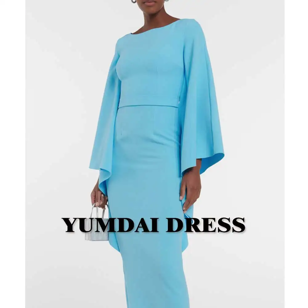 YUMDI Sky Blue Shawl Sleeve Evening Dress Special Occasion Ball Gown Wedding Party MIDI Dress Dubai Luxury Evening Dress 2023 
YUMDI Sky Blue Shawl Sleeve Evening Dress Special Occasion Ball Gown Wedding Party MIDI Dress Dubai Luxury Evening Dress 2023
