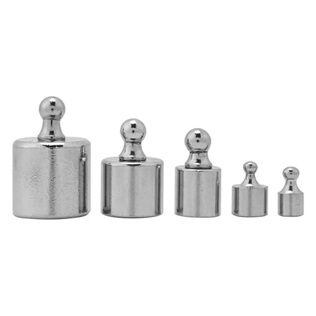 

5Pcs/Sets 1g 2g 5g 10g 20g 50g 100g Grams Accurate Calibration Set Chrome Plating Scale Weights Set For Home Kitchen Tool