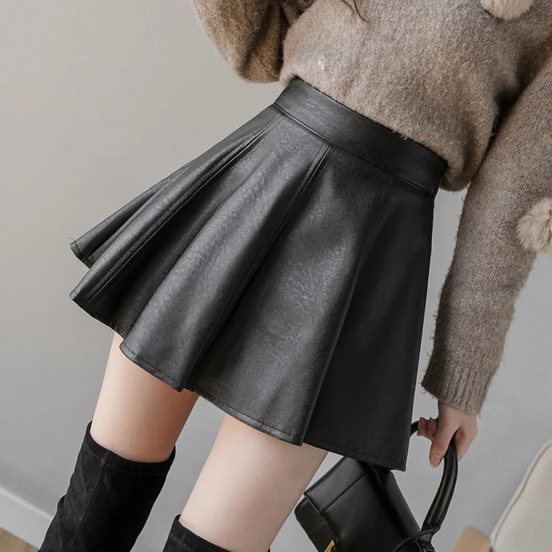 Fall Winter 2022 New PU Leather Skirt High Waist Slim Women's Bitter A Short Umbrella Skirt Pleated Skirts with linning
Fall Winter 2022 New PU Leather Skirt High Waist Slim Women's Bitter A Short Umbrella Skirt Pleated Skirts with linning